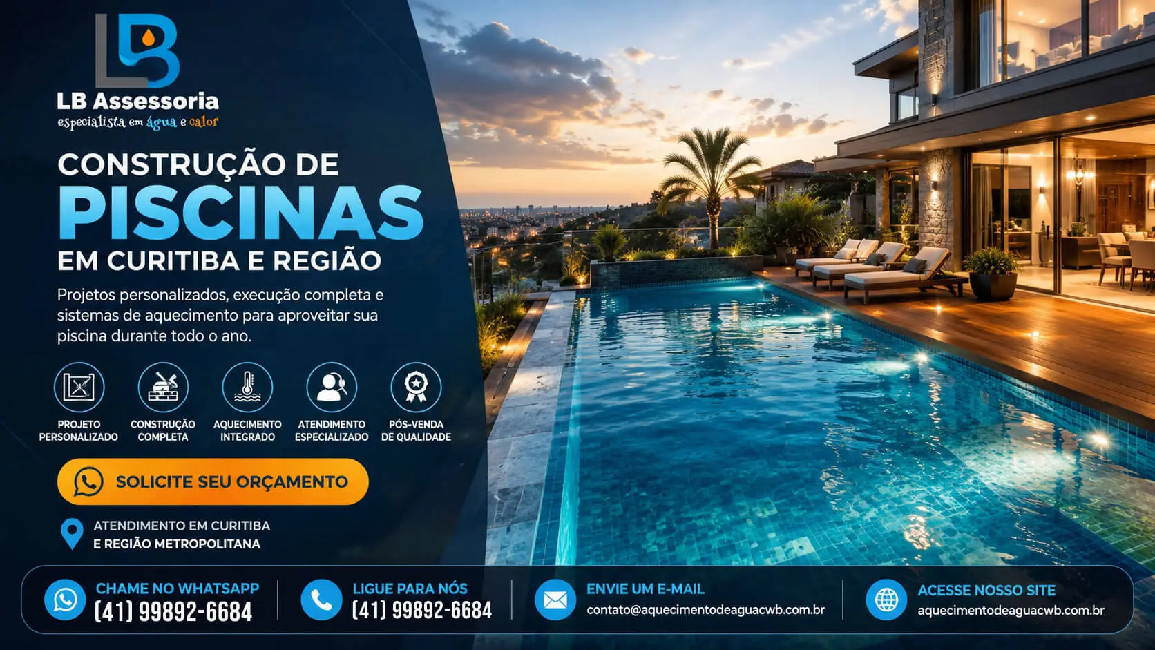 contrucao manutencao e reforma de piscinas com aquecimento de agua em curitiba